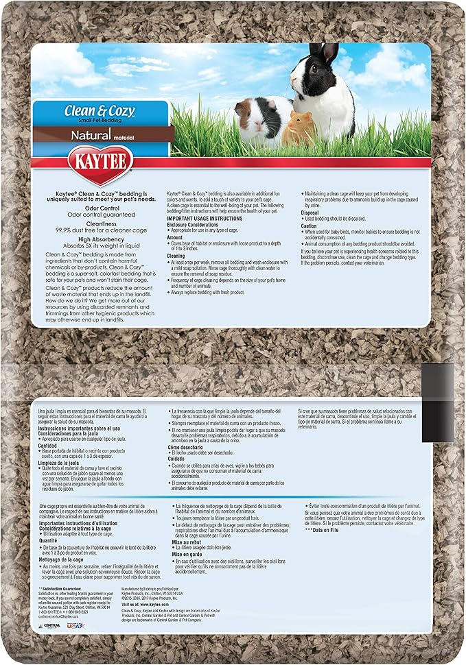 Kaytee Clean & Cozy Natural Paper Bedding, Made for Small Animals, 100 Liters Kaytee