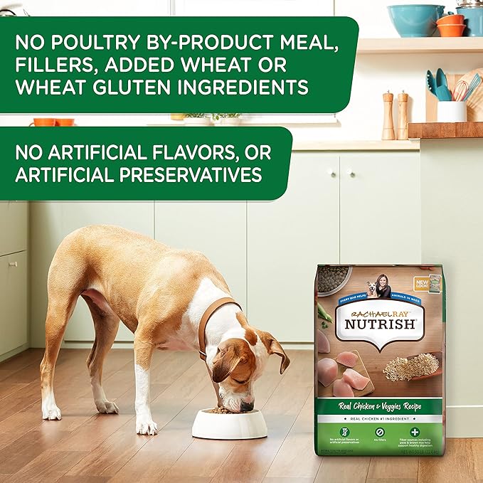 Rachael Ray Nutrish Premium Natural Dry Dog Food, Real Chicken & Veggies Recipe, 28 Lb - PAWPICO