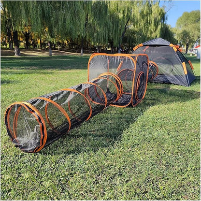 Catio Outdoor Cat Enclosures for Indoor Cats, 4-in-1 Outside Large Playground Include Portable Cat Tent and Tunnel, for Cats and Other Pets - PAWPICO