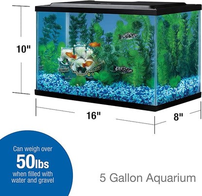 Tetra Glass Aquarium 5.5 Gallons, Rectangular Fish Tank Tetra