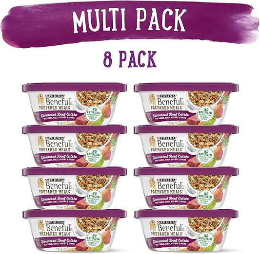 Beneful Purina Gravy Wet Dog Food, Prepared Meals Simmered Beef Entree - (8) 10 oz. Tubs (Pack of 2) - PAWPICO