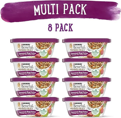 Beneful Purina Gravy Wet Dog Food, Prepared Meals Simmered Beef Entree - (8) 10 oz. Tubs (Pack of 2) - PAWPICO