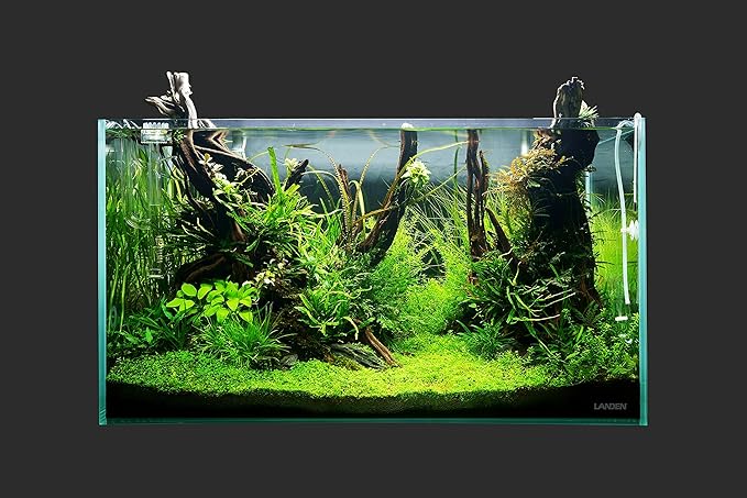 LANDEN 90P 55 Gallon Rimless Low Iron Aquarium Tank,W35.4×D19.7×H19.7 in(90x50x50cm) 10mm Thickness with Black Nano Foam Leveling mat Included Landen