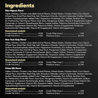 CESAR Adult Soft Wet Dog Food Filets in Gravy Variety Pack, Filet Mignon, New York Strip and Prime Rib Flavors, (24) 3.5 oz. Trays - PAWPICO