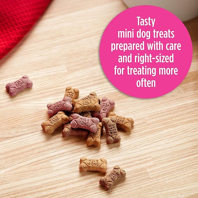Milk-Bone Mini's Flavor Snacks Dog Treats, 15 Ounce (Pack of 6) Crunchy Texture Helps Reduce Tartar - PAWPICO
