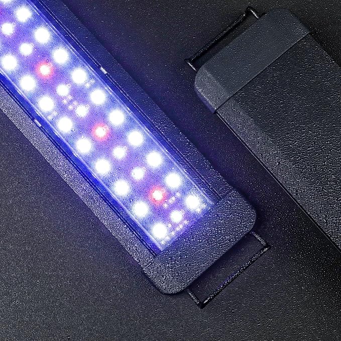 Pawfly 11W Aquarium LED Light for 12 to 18 Inch Fish Tanks Extendable Fish Tank Light with Full Spectrum Brilliant White Blue Red Lights with Daytime & Night Modes and Adjustable Brightness Pawfly