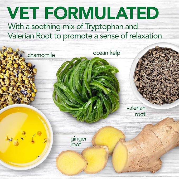 Vet's Best Comfort Calm Calming Soft Chews Dog Supplements | Dog Calming Aid Supports Dog Balances Behavior | Promotes Relaxation | 30 Day Supply VetsBest