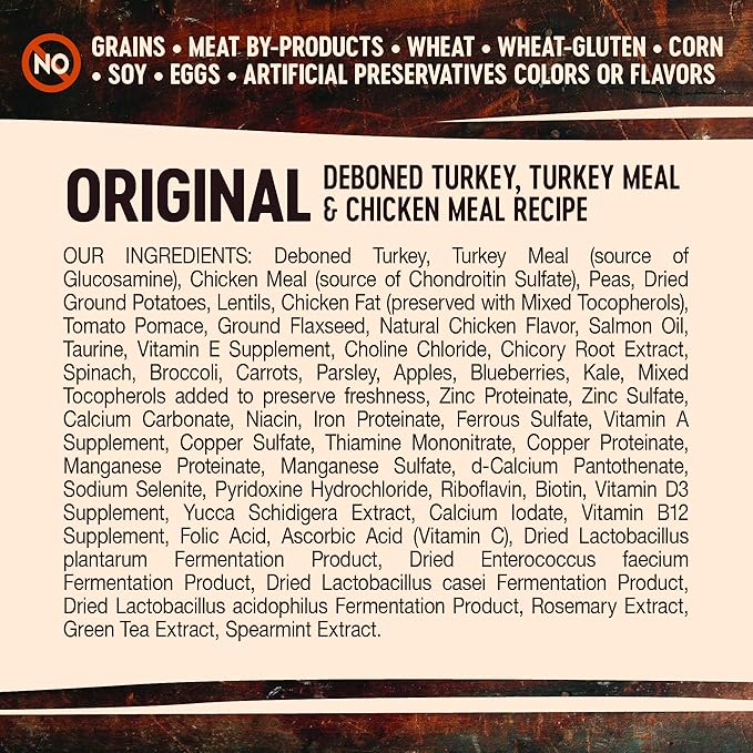 Wellness CORE Grain-Free High-Protein Dry Dog Food, Natural Ingredients, Made in USA with Real Meat, All Breeds, For Adult Dogs (Original Turkey & Chicken, 4-Pound Bag) - PAWPICO
