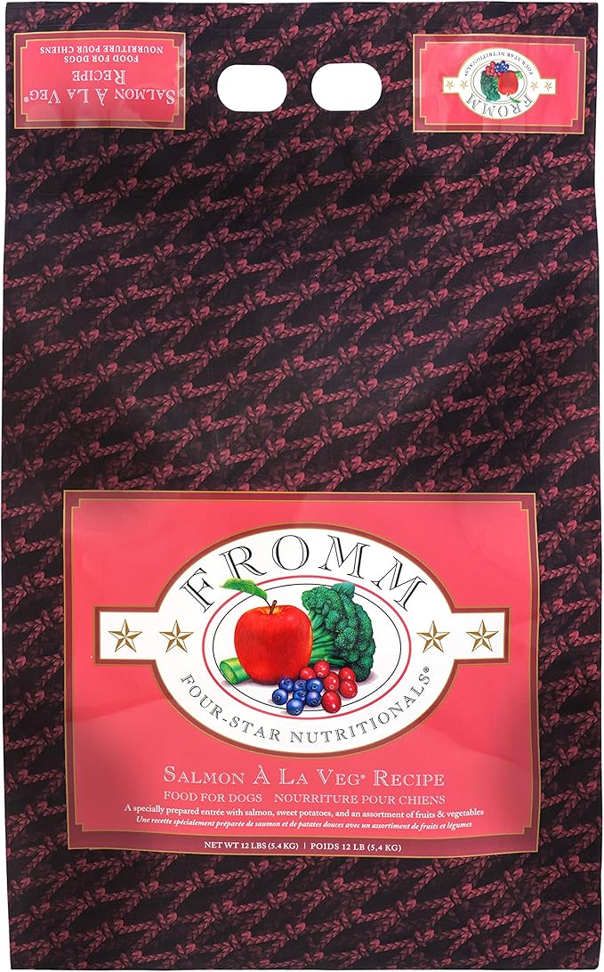 Fromm Four-Star Nutritionals Salmon A La Veg Dog Food - Premium Dry Dog Food - Salmon Recipe - 12 lb - PAWPICO