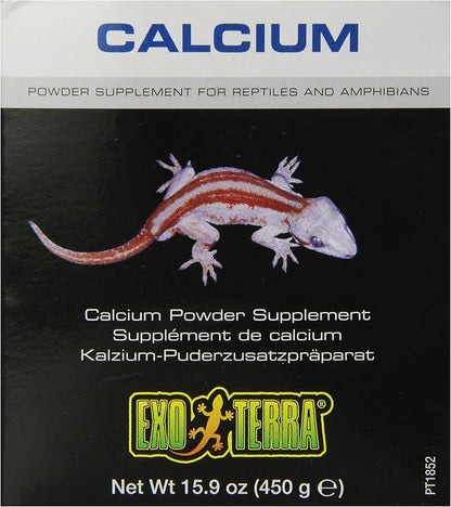Exo Terra Calcium Powder: Ultra Fine, High Calcium Formula Supports Bone Health, Growth, and Metabolism. Perfect for Insects, Fruits & Veggies 15.9 oz. ExoTerra