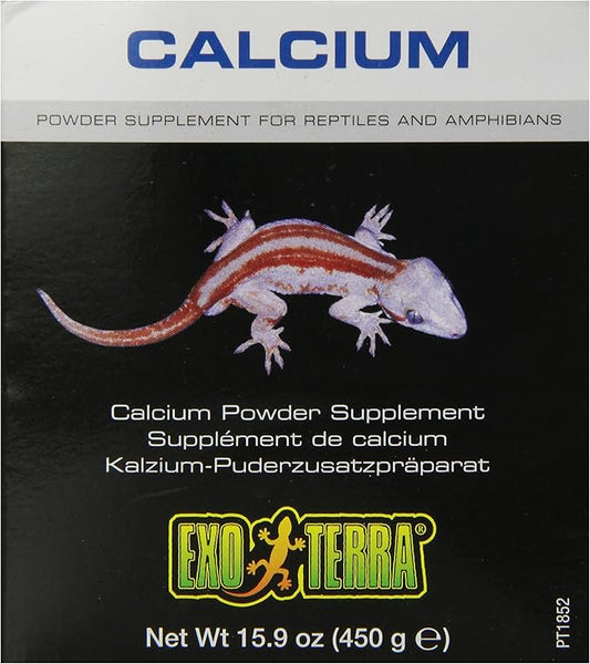 Exo Terra Calcium Powder: Ultra Fine, High Calcium Formula Supports Bone Health, Growth, and Metabolism. Perfect for Insects, Fruits & Veggies 15.9 oz. ExoTerra