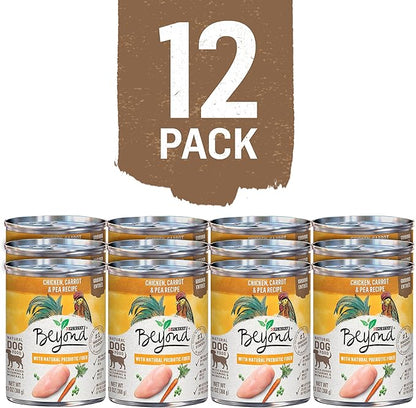 Purina Beyond Grain Free, Natural Pate Wet Dog Food, Grain Free Chicken, Carrot & Pea Recipe - (12) 13 oz. Cans - PAWPICO
