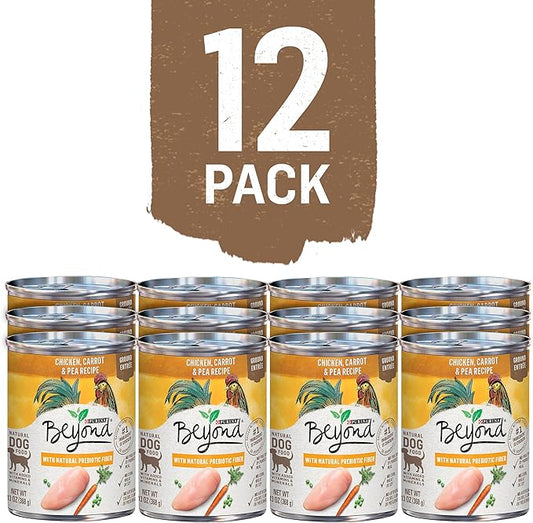 Purina Beyond Grain Free, Natural Pate Wet Dog Food, Grain Free Chicken, Carrot & Pea Recipe - (12) 13 oz. Cans - PAWPICO