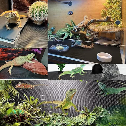 Bearded Dragon Tank Accessories, Non-Adhesive Reptile Carpet Bedding Substrate for Terrarium, Reptile Mat Terrarium Liner Tank Flooring for Leopard Gecko, Snake, Lizard and Tortoise, 18x40 in XIEHUZA