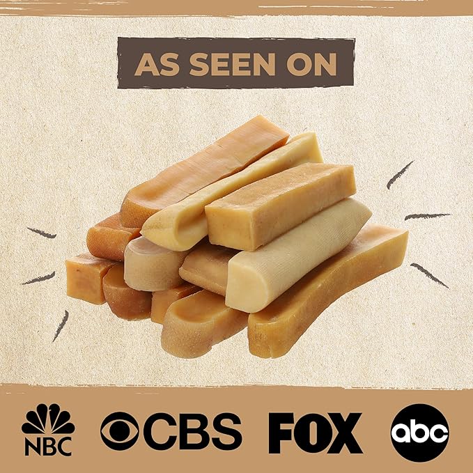 Mighty Paw Yak Cheese Chews for Dogs, All Natural Long Lasting Pet Treats. Odorless & Great for Oral Health. Limited Ingredient Chews for Puppies & Power Chewers (Medium, 12 Pack)1 Count (Pack of 1) - PAWPICO