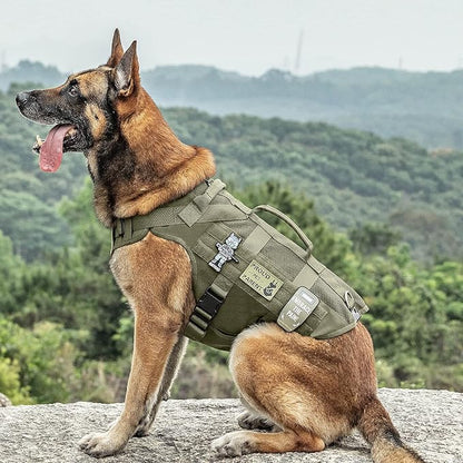 OneTigris Tactical Dog Harness for Small Dog, Mesh Design Service Dog Vest Breathable Military Dog Molle Vests with Handles, Harness for Walking Hiking Training OneTigris