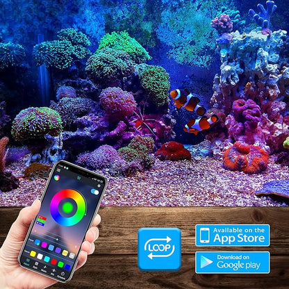 GreenSun Fish Tank Aquarium Light: Submersible Led Lamp - 15 Inch Waterproof Strip Spotlight with APP Control GreenSun