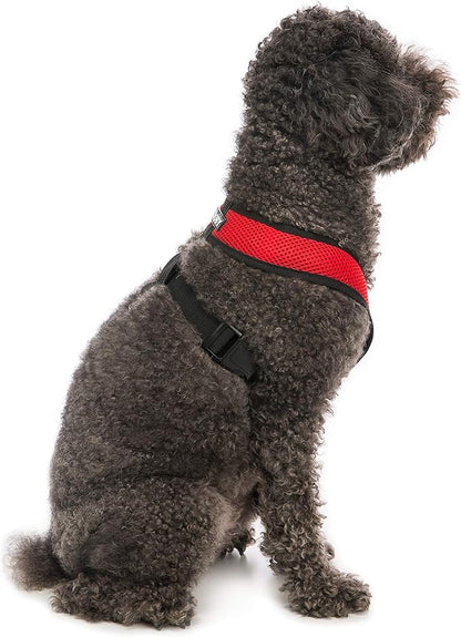 Gooby Comfort X Head in Harness - Red, Large - No Pull Small Dog Harness, Patented Choke-Free X Frame - Perfect on The Go Dog Harness for Medium Dogs No Pull or Small Dogs for Indoor and Outdoor Use Gooby