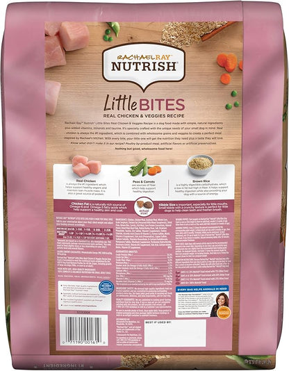 Rachael Ray Nutrish Little Bites Dry Dog Food, Chicken & Veggies Recipe for Small Breeds, 14 Pounds - PAWPICO