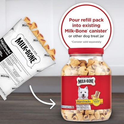 Milk-Bone MaroSnacks Dog Treats, 38 Ounce Refill Packs (Pack of 2) with Real Bone Marrow and Calcium - PAWPICO