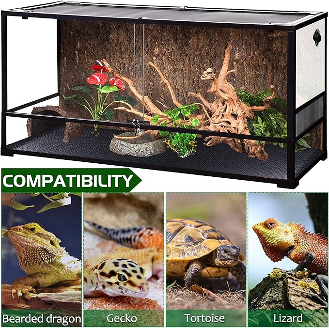 Bearded Dragon Tank Accessories,Reptile Substrate for Terrarium,Reptile Terrarium Liner Bedding,Durable and Dirt Resistant Reptile Carpet,Suitable for Gecko,Tortoise,Snake, 11.8X59 inches KUNBEIEN