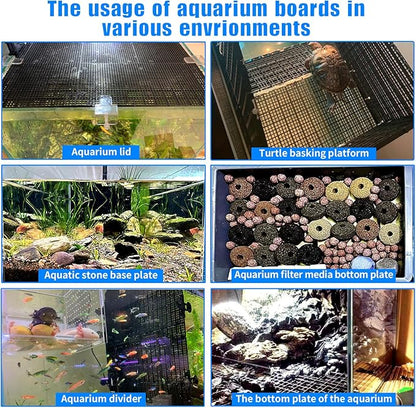 8pcs Fish Tank Divider with 10 pcs Suction Cups DIY Adjustable Aquarium Divider Filter Bottom Fish Tank Isolation Board Egg Crate Weramics