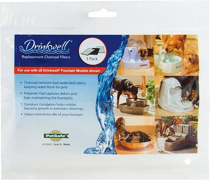 PetSafe Drinkwell Replacement Premium Carbon Filters 3 Pack (Each Pack Contains 3 Filters / 9 Filters Total) - PAWPICO