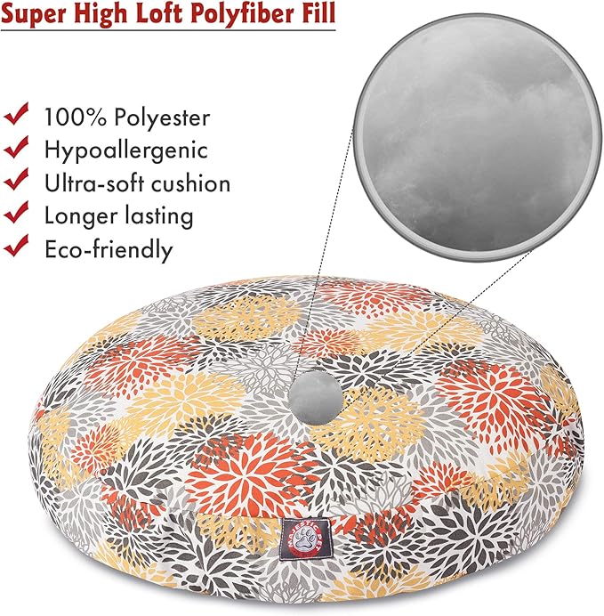 Majestic Pet Citrus Blooms Small Round Pet Bed - PAWPICO