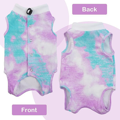 PUMYPOREITY Cat Recovery Suit, Cat Surgery Recovery Suit Female, Cat Spay Recovery Suit, Alternative to Cone of Shame, Cat Surgical Recovery Suit for Skin Diseases and Abdominal Wound, Purple, M PUMYPOREITY