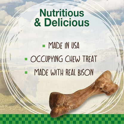 Nylabone Healthy Edibles WILD Natural Long-Lasting Bison Flavor Bone Chew Treats for Dogs, Medium (2 Count) - PAWPICO