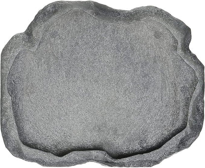 Zoo Med Reptile Rock Food Dish, Medium, 7.25"l x 6"w x 0.75"h, Colors may vary Black ZooMed