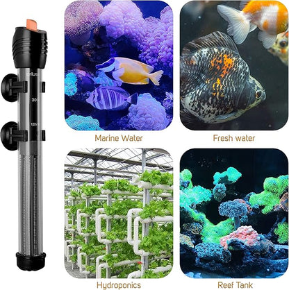 Orlushy Submersible Aquarium Heater,500W Fish Tahk Heater with Adjust Knob Thermostat 2 Suction Cups and Free Thermometer Suitable for Marine Saltwater and Freshwater (500W) Orlushy