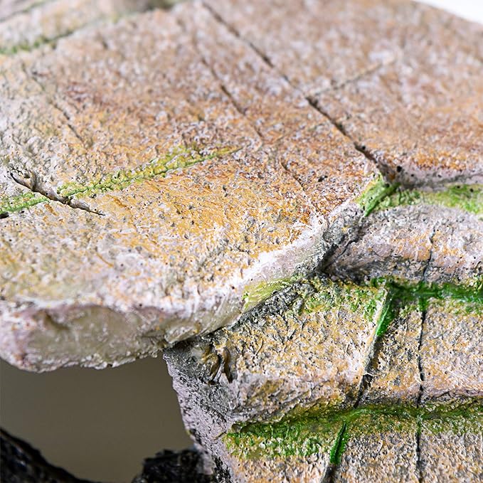 PENN-PLAX Reptology Shale Scape Step Ledge & Cave Hideout – Basking Area - Decorative Resin for Aquariums & Terrariums – Great for Reptiles, Amphibians, and Fish – Medium Penn-Plax