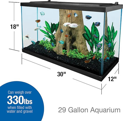 Tetra Glass Aquarium 29 Gallons, Rectangular Fish Tank, Assorted Color Tetra
