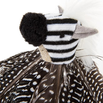 Petlinks HappyNip Zippy Zebra Feather Cat Toy, Contains Silvervine & Catnip - Black/White, One Size - PAWPICO