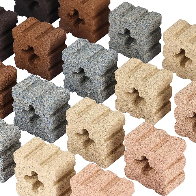 Aquarium Filter Media 40pcs Bio Ceramic Brick for Marine and Freshwater Aquarium Canister Filter Pond Fish Tank (1.8" x 1.8" x 1.1") RealPlus