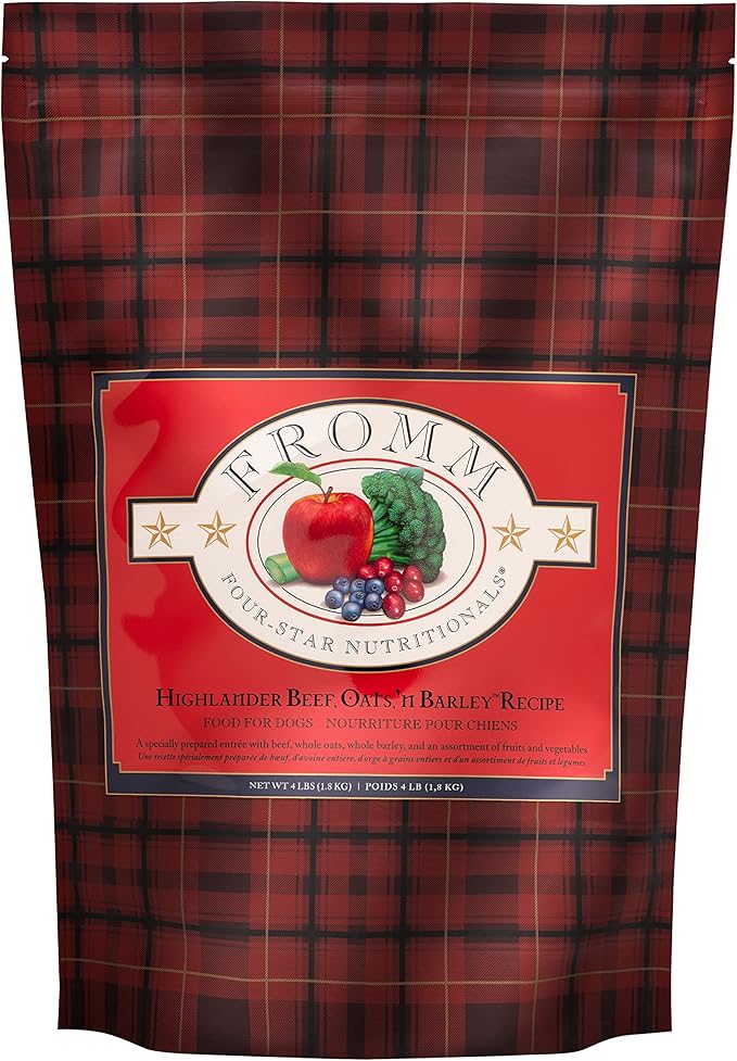Fromm Four-Star Nutritionals Highlander Beef, Oats, & Barley Dog Food - Premium Dry Dog Food - Beef Recipe - 4 lb - PAWPICO