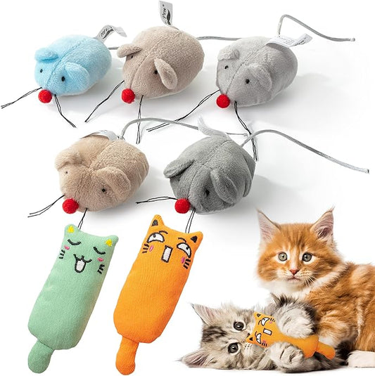 Mr. Pen- Catnip Toys, 7 Pcs, Mouse Cat Toy, Catnip Toys for Indoor Cats, Cat Nip Toys, Catnip Toys for Cats, Mouse Toy for Cats, Cat Toy Mouse, Cat Toys Mice - PAWPICO