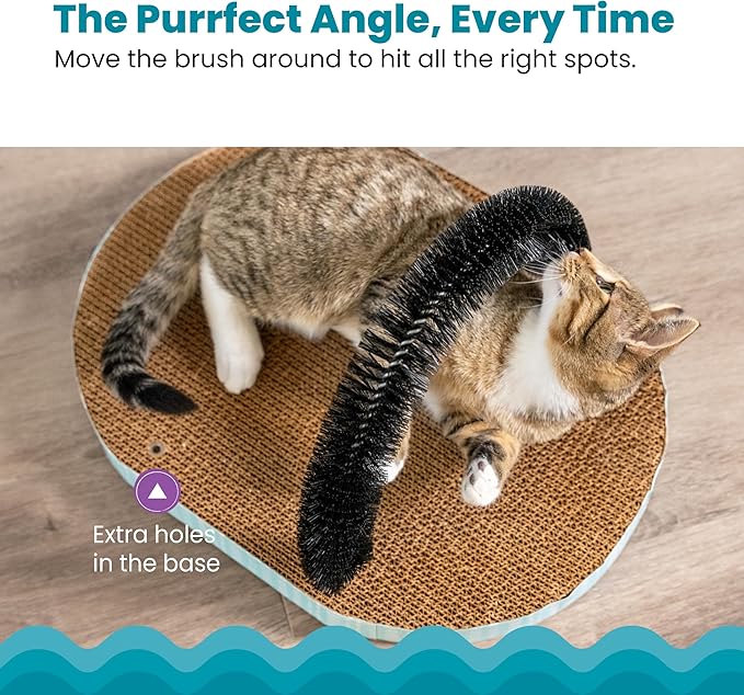 Catstages Scratch & Groom Corrugated Cat Scratch Pad with Catnip - PAWPICO