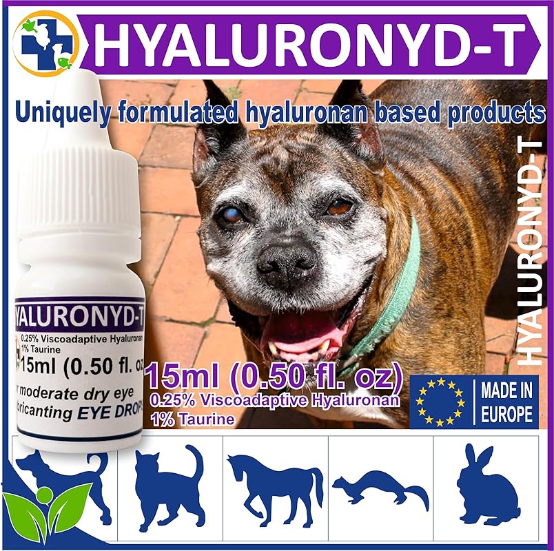 Lubricating Gel Eye Drops 15ml With Hyaluronic Acid 0.25% & Taurine For Pets Cat&Dog Moisturizer Soothes Dryness And Irritation & Itchy, Daily Use To Relieve Dry Eyes, Artificial Tears PAWPICO
