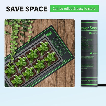 iPower 10" x 20" Waterproof Durable Seedling Heat Mat Warm Hydroponic Plant for Indoor Gardening Germination Starting, 2 Pack iPower
