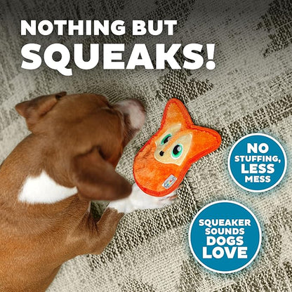 Outward Hound Durablez Tough Plush Squeaky Dog Toy, Fox, Orange, XS - PAWPICO