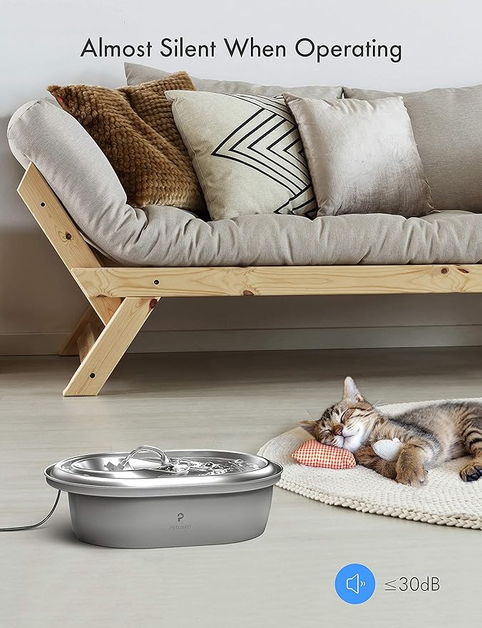 PETLIBRO 4 Pack Replacement Filters for Stainless Steel Cat Water Fountain PLWF003 / PLWF006, Adjustable Water Flow Pet Fountain, Super Quiet Dog Water Dispenser - PAWPICO