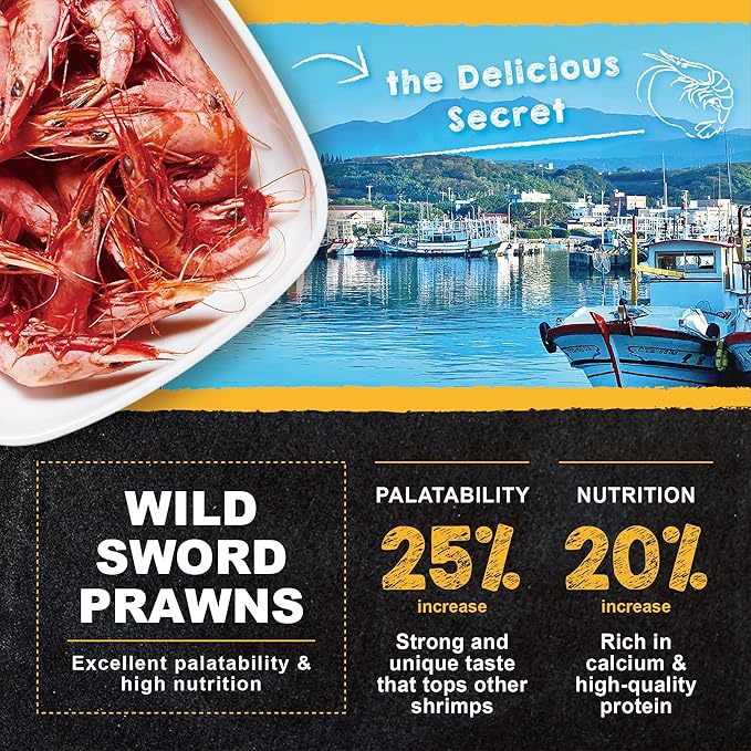 Ultra Fresh Betta Fish Food, Betta Pro Shrimp Patties, 50% Sword Prawns + Akiami Paste Shrimps, All Natural Protein, Rich in Calcium, for Betta's Healthy Development and Cleaner Water, 1.87 oz UltraFresh-ShrimpDelight