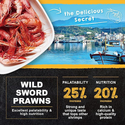 Ultra Fresh Betta Fish Food, Betta Pro Shrimp Patties, 50% Sword Prawns + Akiami Paste Shrimps, All Natural Protein, Rich in Calcium, for Betta's Healthy Development and Cleaner Water, 1.87 oz UltraFresh-ShrimpDelight