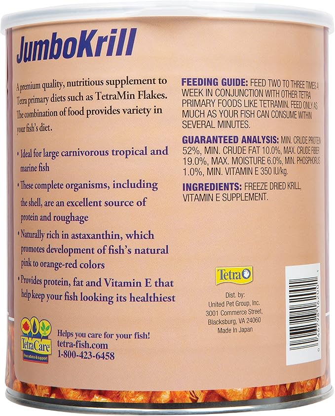 Tetra 16200 84 oz Jumbo Krill Aquatic Supplement, One Size Tetra