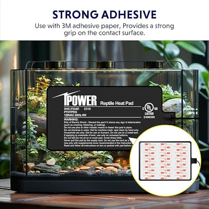 iPower 4X7 Inch Reptile Heat Pad Under Tank Heater Terrarium Warmer Heating Mat for Turtles Lizards Frogs and Other Small Animals iPower