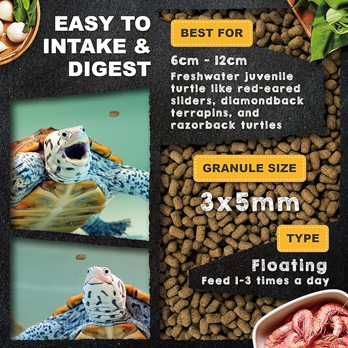 Ultra Fresh Floating Juvenile Turtle Food, All Natural Ingredients, Wild Sword Prawn, w/Deodorizing Probiotics, Juvenile Turtle Deodorizing Nutri Stick 1.6 oz UltraFresh-ShrimpDelight