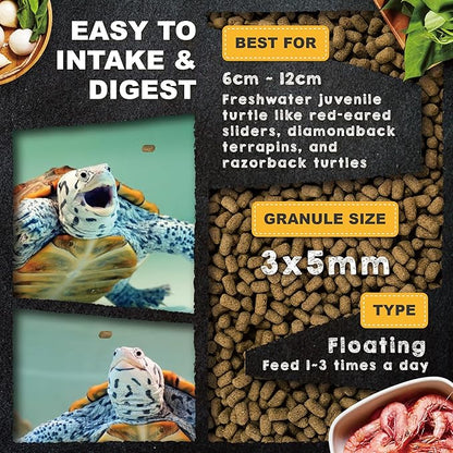 Ultra Fresh Floating Juvenile Turtle Food, All Natural Ingredients, Wild Sword Prawn, w/Deodorizing Probiotics, Juvenile Turtle Deodorizing Nutri Stick 3.35 oz UltraFresh-ShrimpDelight