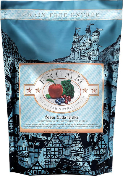Fromm Four-Star Nutritionals Hasen Duckenpfeffer Dog Food - Premium Dry Dog Food - Rabbit Recipe - 4 lb - PAWPICO